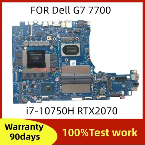 For DELL G7 17 7700 laptop motherboard HELA17-N18E-115W - MB With CPU I7-10750H GPU RTX2070 8G CN-06