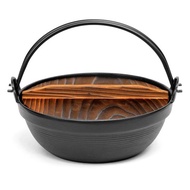 岩鑄 南部鐵器 深型鐵鍋24cm 附木蓋 IH對應 日本製