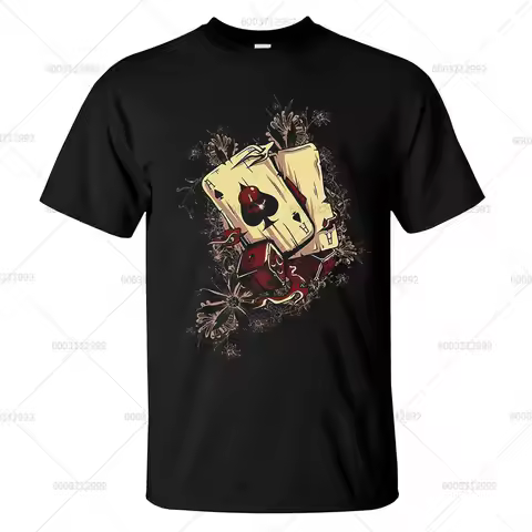 Men's T-shirt Vintage Poker Lucky 777 Meme Tee Hip Hop Women Streetwear Casual Harajuku Y2k Cotton O