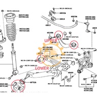 TOYOTA WISH ANE11 ZNE14 ZGE22 ZGE25 4WD REAR LOWER ARM BUSH UPPER ARM BUSH