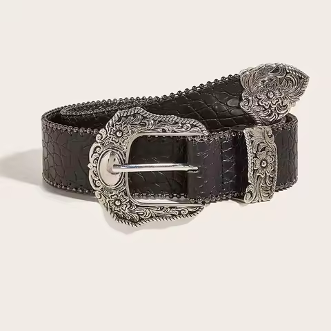 Unisex Jeans Belt Goth Y2k Designer Belts For Women High Quality Luxury Black Punk Accessory 3.8cm W