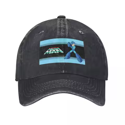 Megaman Video Game Mega Man Baseball Caps Snapback Denim Hats Adjustable Casquette Streetwear Baseba