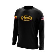 T-Shirt Mat Moto Arai Long Sleeve Dri Fit Microfiber Jersey Custom State Flag Bendera Negeri (Kain J