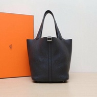 Picotin 22 菜籃 89 黑色 TC皮 A刻 銀扣