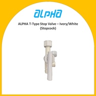 ALPHA Water Heater Filter Control Valve T-Type Stop Valve – Ivory/White (Stopcock) Suitable For All 