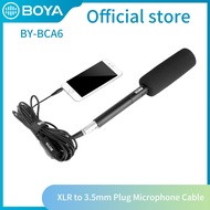 Boya bca6 XLR หญิง 3.5 มิลลิเมตร TRRS เชื่อมต่อปรับระดับเสียงไมโครโฟนเคเบิ้ลอะแดปเตอร์มินิแจ็ค AUX สายไฟเสียง 6 เมตรสำหรับ Android iOS มาร์ทโฟน