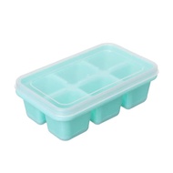 Kotak Es Batu 6 Baris Ice Cube 6 Tray Cetakan Es Batu Kulkas Kreatif Mini Tutup Silikon Tambahan Mak