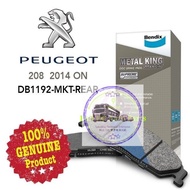 Original Bendix DB1192MKT Rear Brake Pad - Peugeot 208/ Peugeot 308/ Peugeot 405