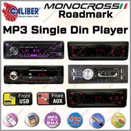 Monocross Caliber Roadmark Universal Single Din Player USB MP3 SD AUX FM Radio Car Stereo With Bluet