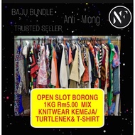 BAJU BUNDLE BORONG 5KG - KNITWEAR/KEMEJA/T-SHIRT/CARDIGAN/TURTLENECK/SWEATER/KAINSELESA/BAJUWANGI/BAJUPROMOSI/BAJUBORONG