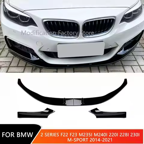 Front Bumper Lip Splitter For BMW 2 Series F22 F23 M235i M240i 220i 228i 230i M-Sport 2014-2021 Fron