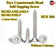 [MRJ-MHLS] SUS304, Torx Countersunk Head Self-Tapping Screw, M2/M2.3/M2.6/M2.9/M3/M3.5/M3.9, Flat He