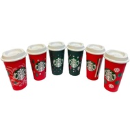 Starbucks Reusable Color Changing 6 Hot Cups - Limited Edition Holiday & Christmas Gift Hot Cups Wit