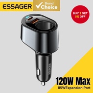 Essager 120W USB C Car Charger with 85W Car Port Car Charger Adapter for Xiaomi iPhone 16 15 14 MacB