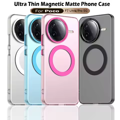 Magsafe Matte Phone Case For Xiaomi Poco F7 Ultra F7 Pro Magnetic Wireless Charging For Redmi K80 K8