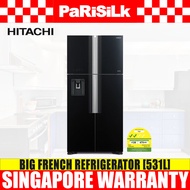 (Bulky) Hitachi R-W690P7MSX-GBK 4-Door Big French Refrigerator (531L)