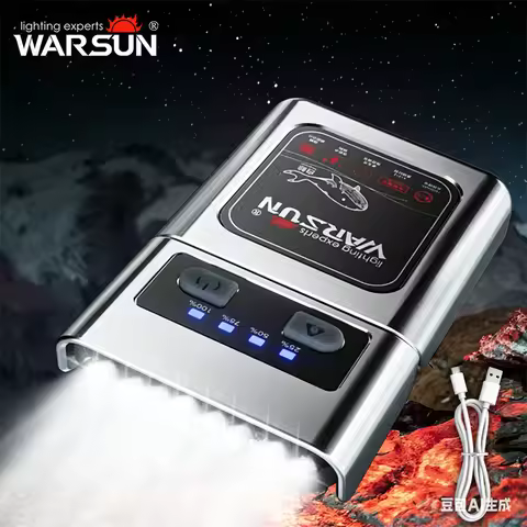 Warsun M19 Powerful Long Range LED Headlamp Headlight Type-C Rechargeable Flashlight High Power Outd