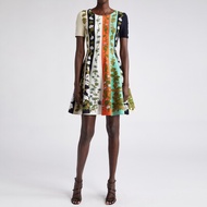 0SCAR BOTANICAL STRIPE DRESS