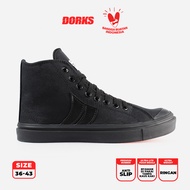 Dorks Classic High Full Black - Sepatu Sneakers Casual Pria Wanita Sepatu Sekolah Dorks