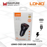 LDNIO Car Charger C103/C104 Fast Charging 60W Car Charger 60W Dual Port USB Type-C PD PPS QC3.0