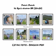 (8 PCS) 8 PHOTO PRINTING + MDF HMR Frame 20X20 CM Wall Mounted Anti-Fungus Frame