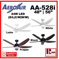 Yes Basic Install Aeroair AA528i DC Motor Ceiling Fan 48/56in LED Light 24W + Remote Ultra good wind Guaranteed
