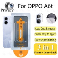 3 In 1 OPPO A6t Anti-Spy Privacy Film One-click Tempered Glass Screen Protector Back Protector For O