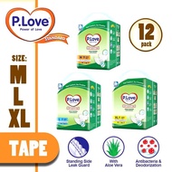 P.Love Standard Adult Tape Diapers - M10 / L10 / XL8 (1Packs)