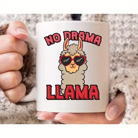 No Drama Llama Mug, Funny Drama Coffee Cup For Mom, Cute Alpaca Gift Idea, No Drama Llama Mug For Me