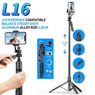 L16 Selfie Stick Tripod 1.55m With Wireless Selfie Shutter Remote Long Tripod Steady Handle 360 Rota