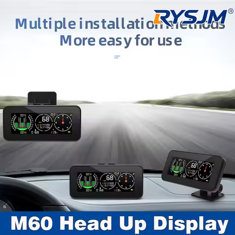 M60 / M50 Head Up Display Speed Slope Meter Digital GPS Inclinometer Car HUD Compass Overspeed Alarm