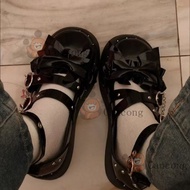 Bashamm Women's Y2K Punk Lolita Leather Shoes - Thick Sole Round Toe