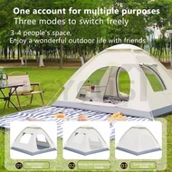 Camping Tent 3-4 Persons Pop Up Waterproof Automatic Tent for Camping