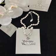 Fashion Diamond Pin Saturn Necklace Pearl Planet Pendant Necklace Ladies Necklace