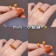 招财 转运 戒指 Fortune Transfer Ring聚财戒指女古法烧蓝貔貅中指戒指女招财指环金珠尾戒小众设计显白 10.30