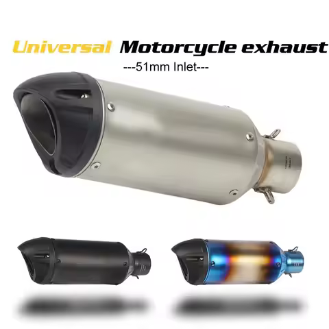 51MM Modified Motorcycle Exhaust Muffler for YZF R6 R15 R3 MT07 ZX6R Z800 Z900 Mt09 Fz09 Ninja400 Z4
