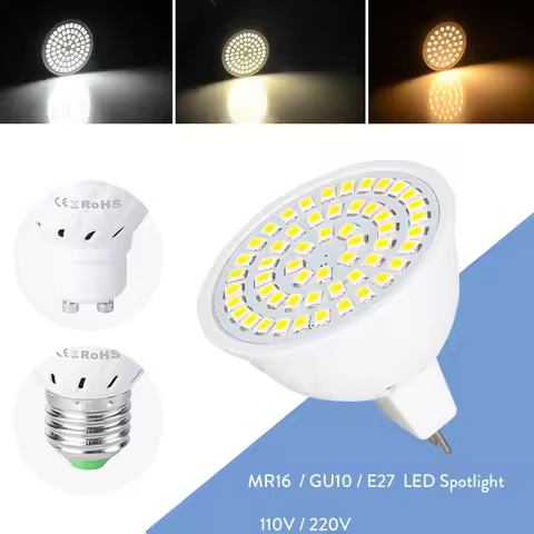 10Pcs/A Lot 12V 24V 110V 220V GU10 LED Spotlight MR16 Lamp Spot light Bulb E27 Led lampara bombillas