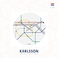 荷蘭Karlsson wall clock MTR Metro glass 地下鐵路線掛鐘