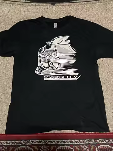 80Eighty Logo Street Racing Rice Rocket Car Shirt Med Black Speed Fast & Furious