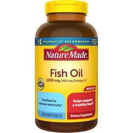 NatureMade Fish Oil Omega3 Supplement, 1200mg Soft Capsules, Omega3 Fish Oil for Support Heart Healt
