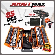 85PCS Heavy Duty Tools Box Full Set Metal Tool Box Set Tool Box Kotak Spanar Box Ratchet Set Spanar 