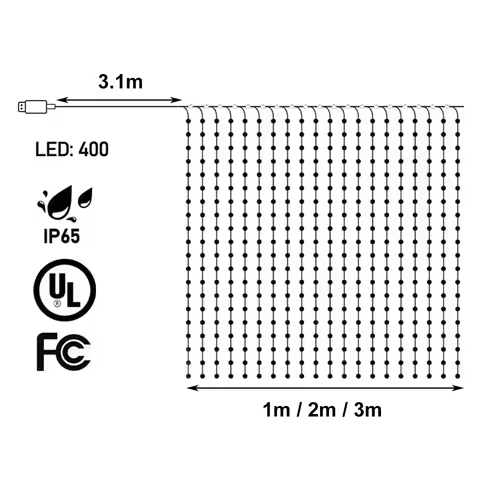 1x1M/2x2M/3x3m WS2812B Curtain Lights IP65 Waterproof Curtain String Lights DC5V Addressable Curtain
