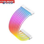 COOLMOON สายไฟตกแต่ง8พิน/24Pin แถบหลอดไฟยืดหยุ่น ARGB LED 5V อุปกรณ์คอมพิวเตอร์ทดแทนการซิงค์