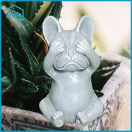 French Bulldog Statue Ornaments Resin Cute Sitting Dog Statue for Flower Beds Outdoor Decoration Dog