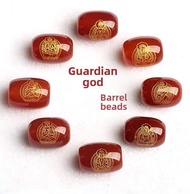 Natural Agate Barrel Beads DIY Crystal Handmade Lucky Charm Zodiac Animal Chinese Astrology Buddha G