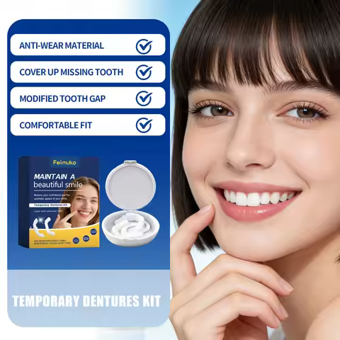 Adjustable Snap On Dentures Instant Smile Cover Missing Teeth Reusable Upper Lower Veneers Dental Ca