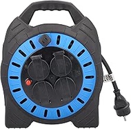 as - Schwabe Cable Box for Outdoor Use 15 m with Earthing Contact Plug, 4 x Earthing Contact Sockets