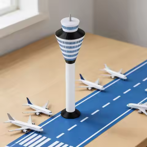1:400 Airport Tower Model Simulation Airport Scene Model Display DIY Hobby Collectible Diorama Decor