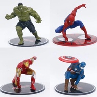 Action figure ironman hulk spiderman cap america Display