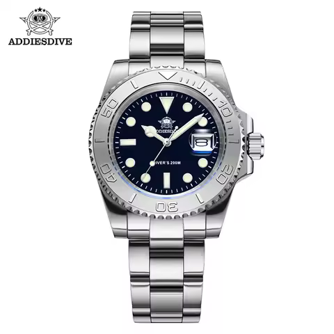 ADDIESDIVE New Luxury Men's Watch Stainless Steel BGW9 Super Luminous Quartz Men's Watch Diver 200m 
